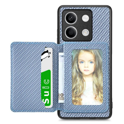 For Xiaomi Redmi Note 13 5G Case Carbon Fiber Texture PU Leather Coated PC+TPU Phone Shell