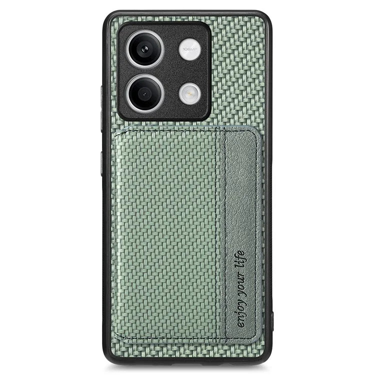For Xiaomi Redmi Note 13 5G Case Carbon Fiber Texture PU Leather Coated PC+TPU Phone Shell