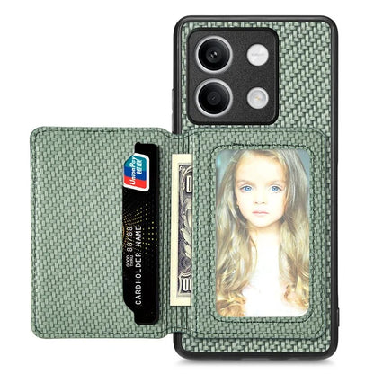 For Xiaomi Redmi Note 13 5G Case Carbon Fiber Texture PU Leather Coated PC+TPU Phone Shell