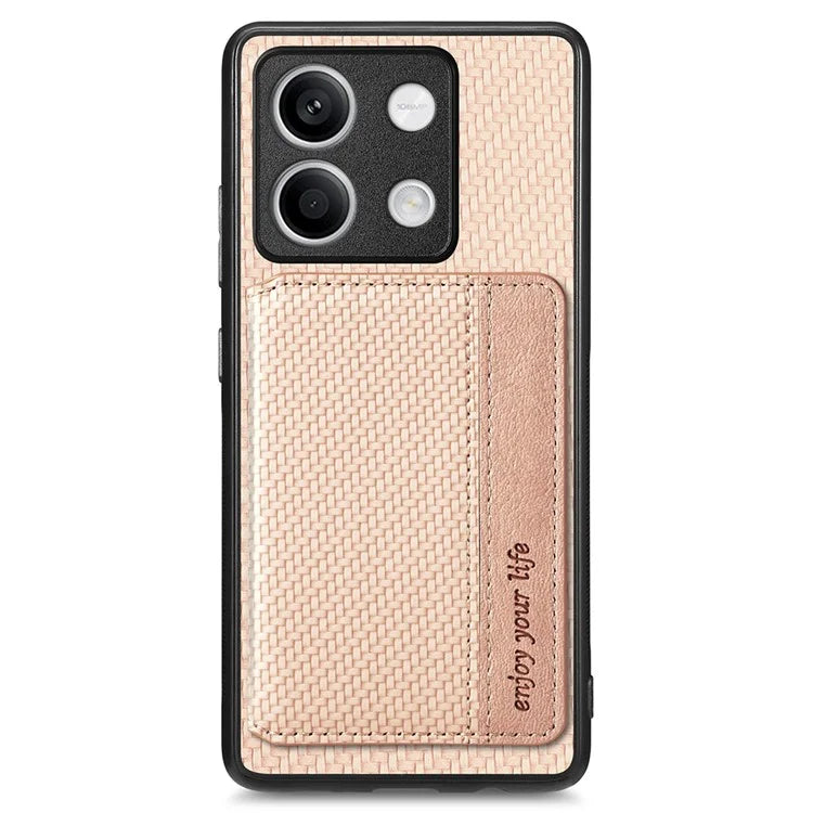 For Xiaomi Redmi Note 13 5G Case Carbon Fiber Texture PU Leather Coated PC+TPU Phone Shell