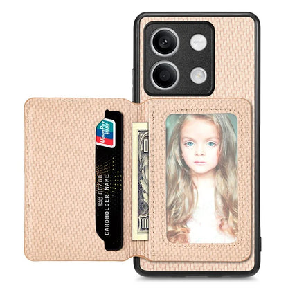 For Xiaomi Redmi Note 13 5G Case Carbon Fiber Texture PU Leather Coated PC+TPU Phone Shell