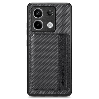 For Xiaomi Redmi Note 13 Pro 5G / Poco X6 5G Case Slim-Fit Kickstand Carbon Fiber Texture Protective Shell