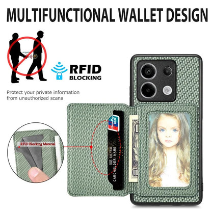 For Xiaomi Redmi Note 13 Pro 5G / Poco X6 5G Case Slim-Fit Kickstand Carbon Fiber Texture Protective Shell