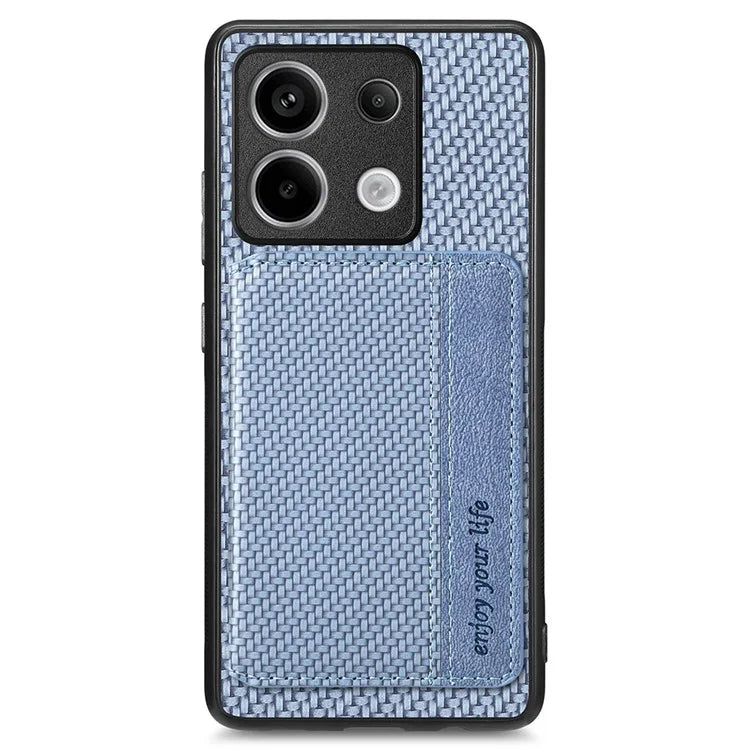 For Xiaomi Redmi Note 13 Pro 5G / Poco X6 5G Case Slim-Fit Kickstand Carbon Fiber Texture Protective Shell