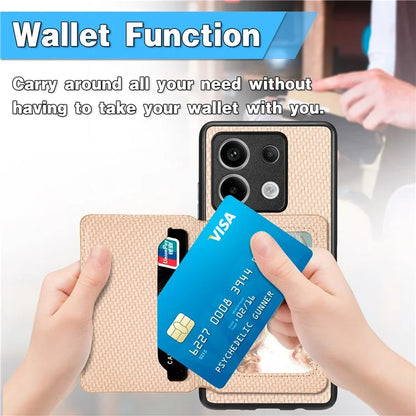 For Xiaomi Redmi Note 13 Pro 5G / Poco X6 5G Case Slim-Fit Kickstand Carbon Fiber Texture Protective Shell