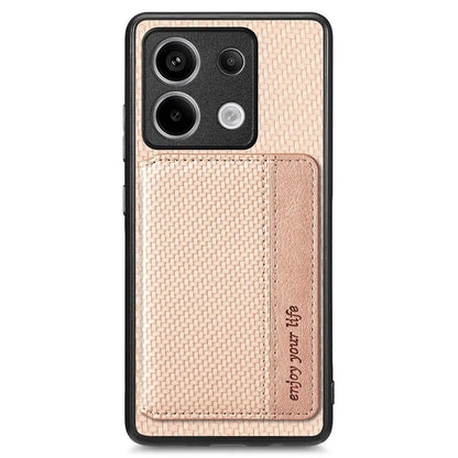 For Xiaomi Redmi Note 13 Pro 5G / Poco X6 5G Case Slim-Fit Kickstand Carbon Fiber Texture Protective Shell