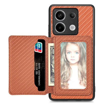 For Xiaomi Redmi Note 13 Pro 5G / Poco X6 5G Case Slim-Fit Kickstand Carbon Fiber Texture Protective Shell