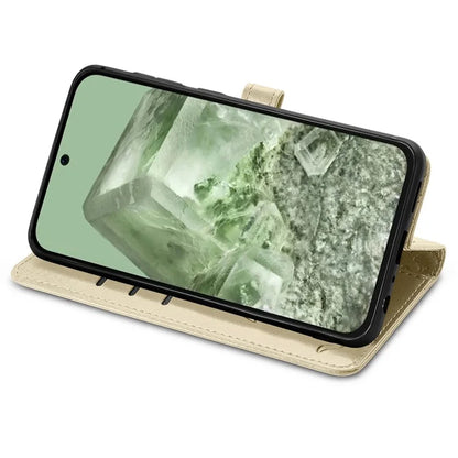 For Google Pixel 8a Leather Case Cat Dog Pattern Magnetic Clasp Wallet Cover