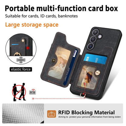 D4 For Samsung Galaxy S24+ Phone Case with RFID Blocking Card Holders Magnetic Snap