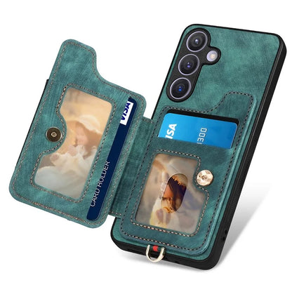 D4 For Samsung Galaxy S24+ Phone Case with RFID Blocking Card Holders Magnetic Snap