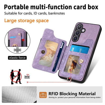 D4 For Samsung Galaxy S24+ Phone Case with RFID Blocking Card Holders Magnetic Snap