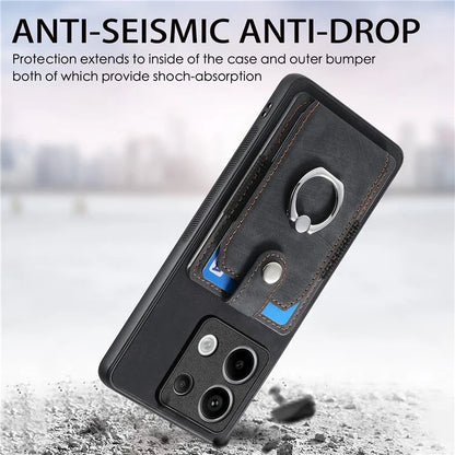 D2 For Xiaomi Redmi Note 13 Pro 5G / Poco X6 5G Phone Case with Ring Kickstand Anit-Fall Cover