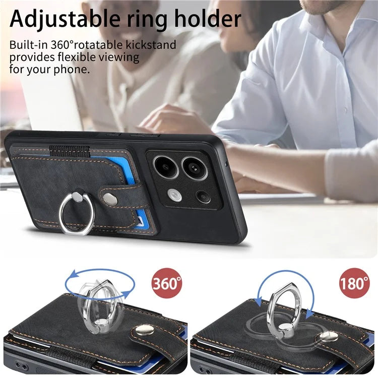 D2 For Xiaomi Redmi Note 13 Pro 5G / Poco X6 5G Phone Case with Ring Kickstand Anit-Fall Cover