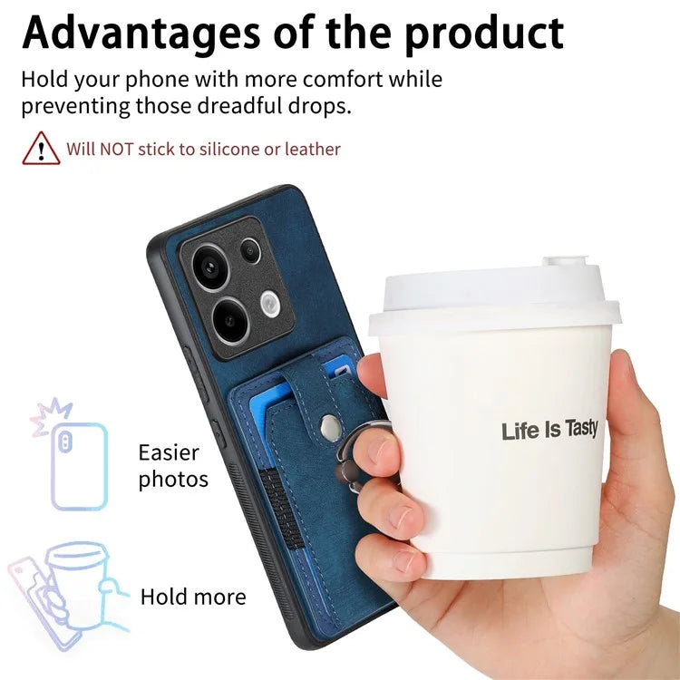 D2 For Xiaomi Redmi Note 13 Pro 5G / Poco X6 5G Phone Case with Ring Kickstand Anit-Fall Cover