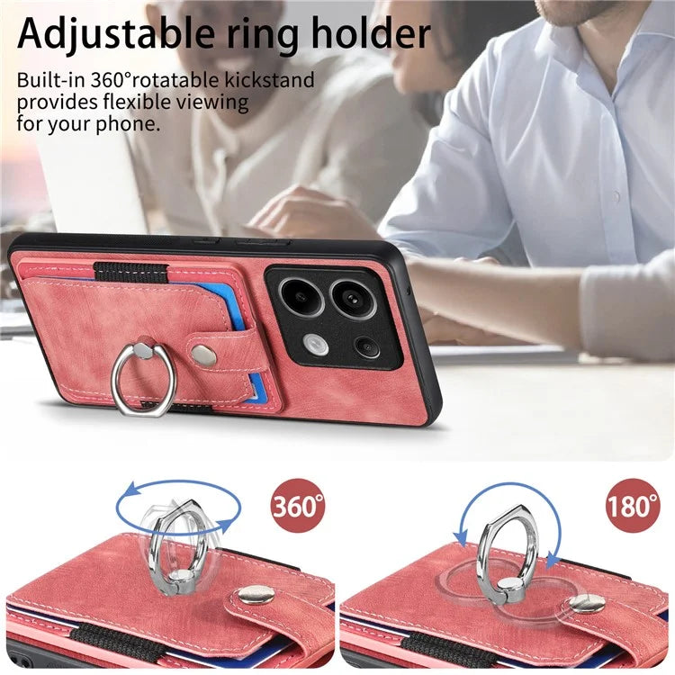 D2 For Xiaomi Redmi Note 13 Pro 5G / Poco X6 5G Phone Case with Ring Kickstand Anit-Fall Cover