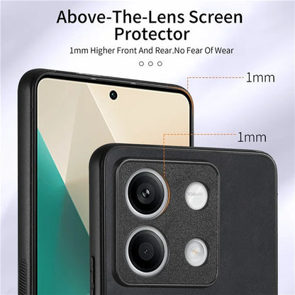 D2 For Xiaomi Redmi Note 13 5G Phone Case Vintage Texture Rotation Ring Holder Card Slots