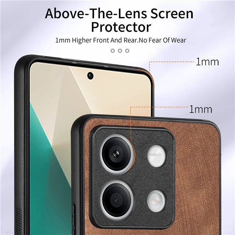D2 For Xiaomi Redmi Note 13 5G Phone Case Vintage Texture Rotation Ring Holder Card Slots