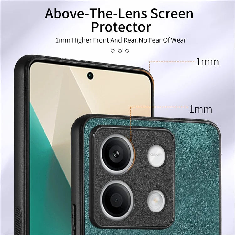 D2 For Xiaomi Redmi Note 13 5G Phone Case Vintage Texture Rotation Ring Holder Card Slots