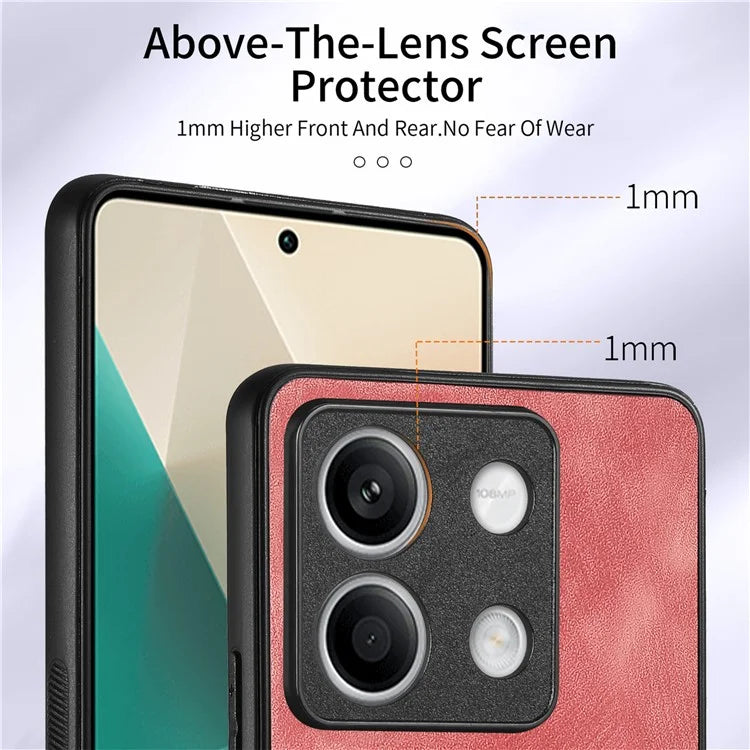 D2 For Xiaomi Redmi Note 13 5G Phone Case Vintage Texture Rotation Ring Holder Card Slots