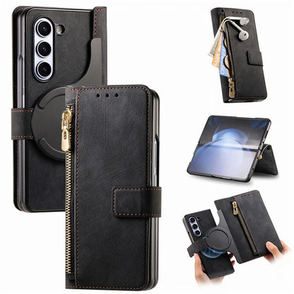 For Samsung Galaxy Z Fold5 5G Detachable Phone Case Zipper Wallet Cover RFID Blocking