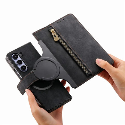 For Samsung Galaxy Z Fold5 5G Detachable Phone Case Zipper Wallet Cover RFID Blocking