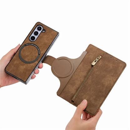 For Samsung Galaxy Z Fold5 5G Detachable Phone Case Zipper Wallet Cover RFID Blocking
