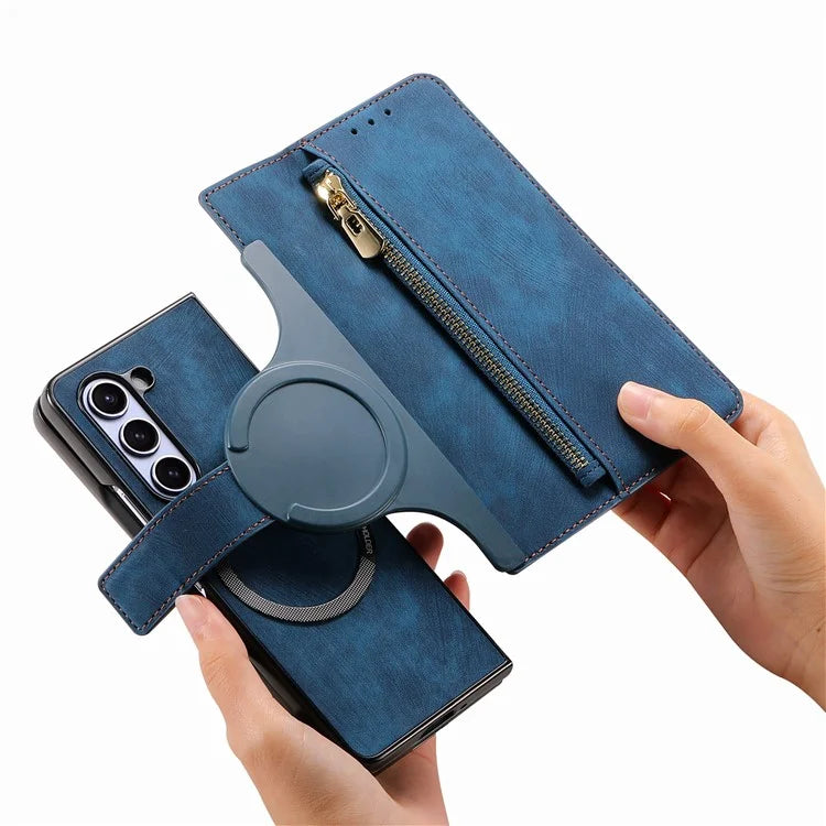 For Samsung Galaxy Z Fold5 5G Detachable Phone Case Zipper Wallet Cover RFID Blocking