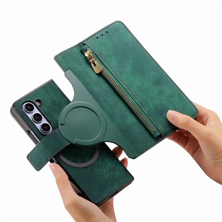 For Samsung Galaxy Z Fold5 5G Detachable Phone Case Zipper Wallet Cover RFID Blocking
