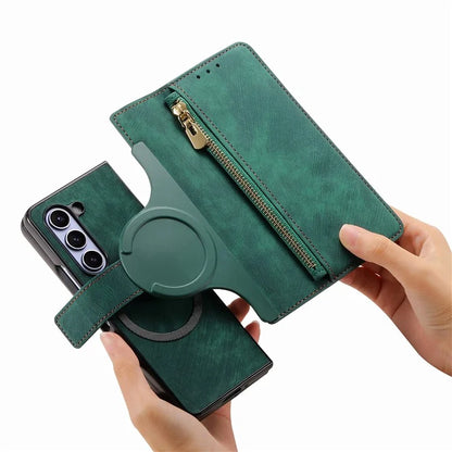 For Samsung Galaxy Z Fold5 5G Detachable Phone Case Zipper Wallet Cover RFID Blocking