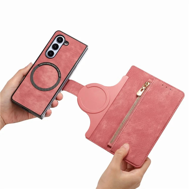 For Samsung Galaxy Z Fold5 5G Detachable Phone Case Zipper Wallet Cover RFID Blocking
