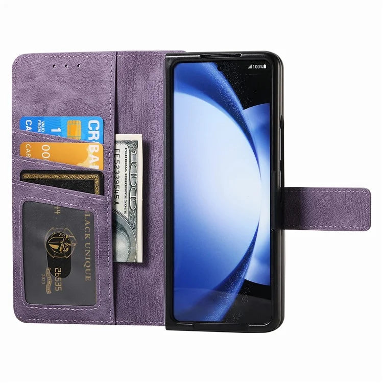 For Samsung Galaxy Z Fold5 5G Detachable Phone Case Zipper Wallet Cover RFID Blocking