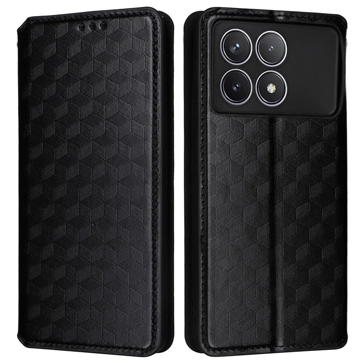For Xiaomi Redmi K70 5G / K70 Pro 5G Leather Case Rhombus Pattern Flip Wallet Cover