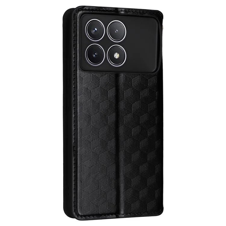 For Xiaomi Redmi K70 5G / K70 Pro 5G Leather Case Rhombus Pattern Flip Wallet Cover