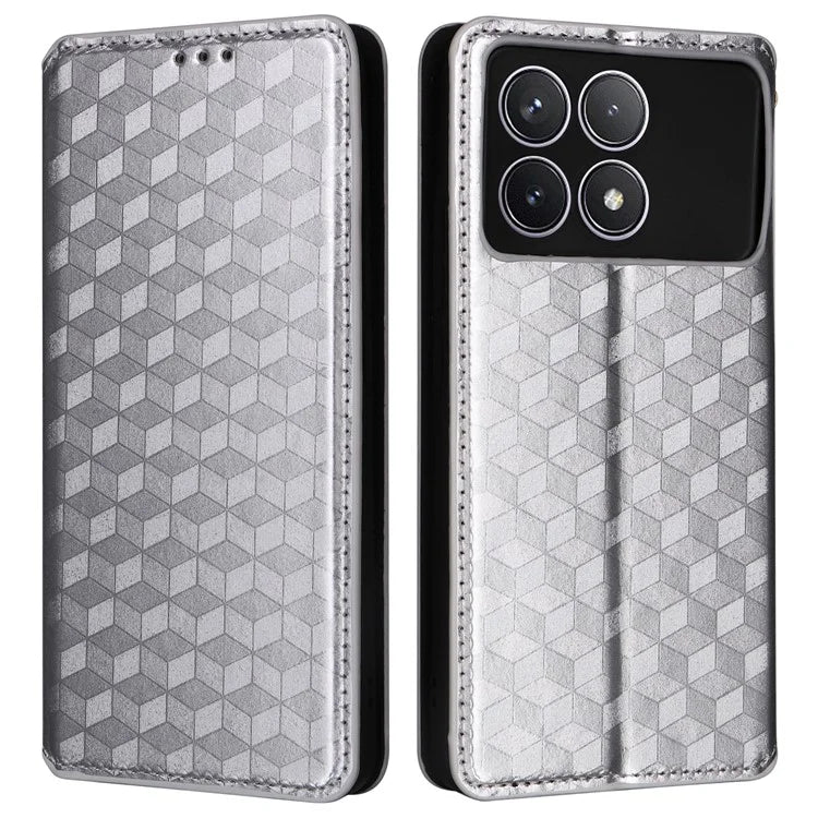 For Xiaomi Redmi K70 5G / K70 Pro 5G Leather Case Rhombus Pattern Flip Wallet Cover