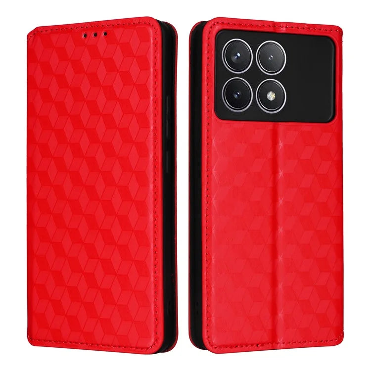 For Xiaomi Redmi K70 5G / K70 Pro 5G Leather Case Rhombus Pattern Flip Wallet Cover