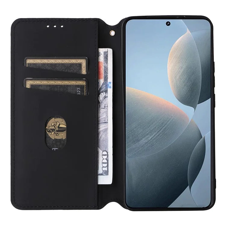 For Xiaomi Redmi K70 5G / K70 Pro 5G Leather Case Rhombus Pattern Flip Wallet Cover