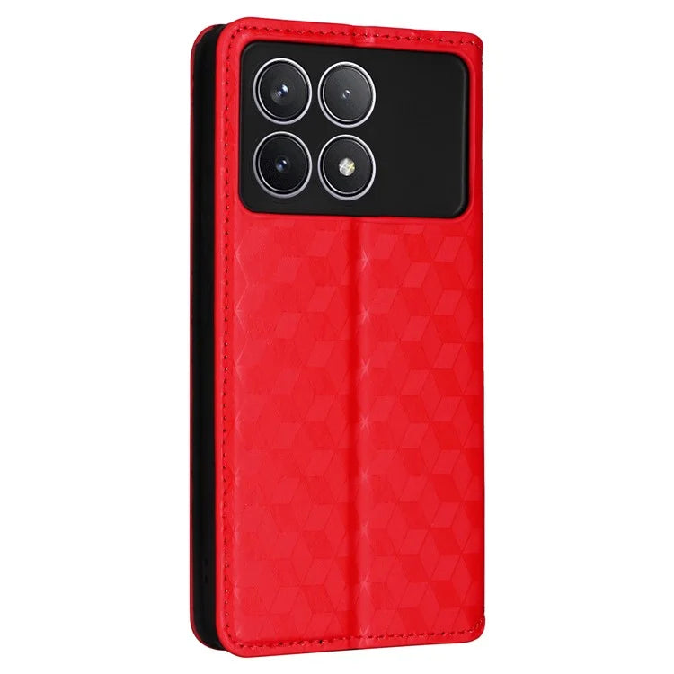 For Xiaomi Redmi K70 5G / K70 Pro 5G Leather Case Rhombus Pattern Flip Wallet Cover