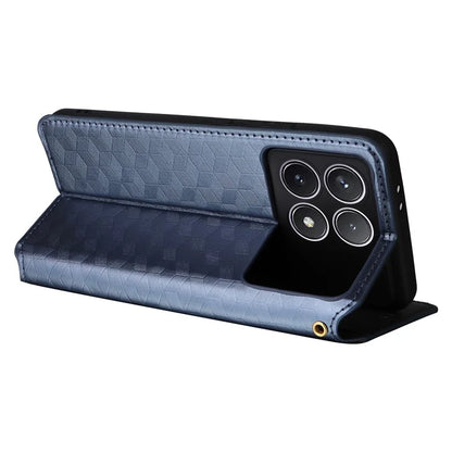 For Xiaomi Redmi K70 5G / K70 Pro 5G Leather Case Rhombus Pattern Flip Wallet Cover