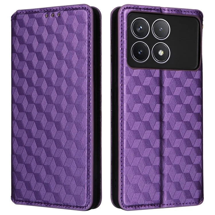 For Xiaomi Redmi K70 5G / K70 Pro 5G Leather Case Rhombus Pattern Flip Wallet Cover