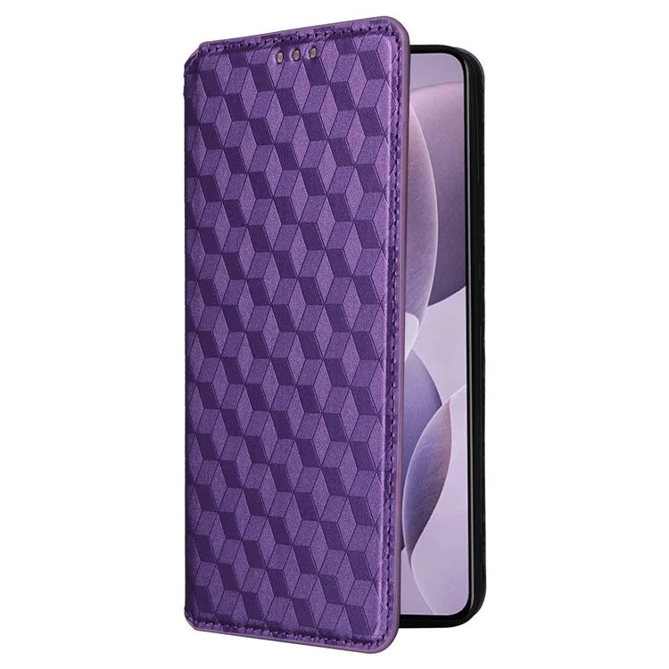 For Xiaomi Redmi K70 5G / K70 Pro 5G Leather Case Rhombus Pattern Flip Wallet Cover