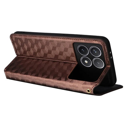 For Xiaomi Redmi K70 5G / K70 Pro 5G Leather Case Rhombus Pattern Flip Wallet Cover