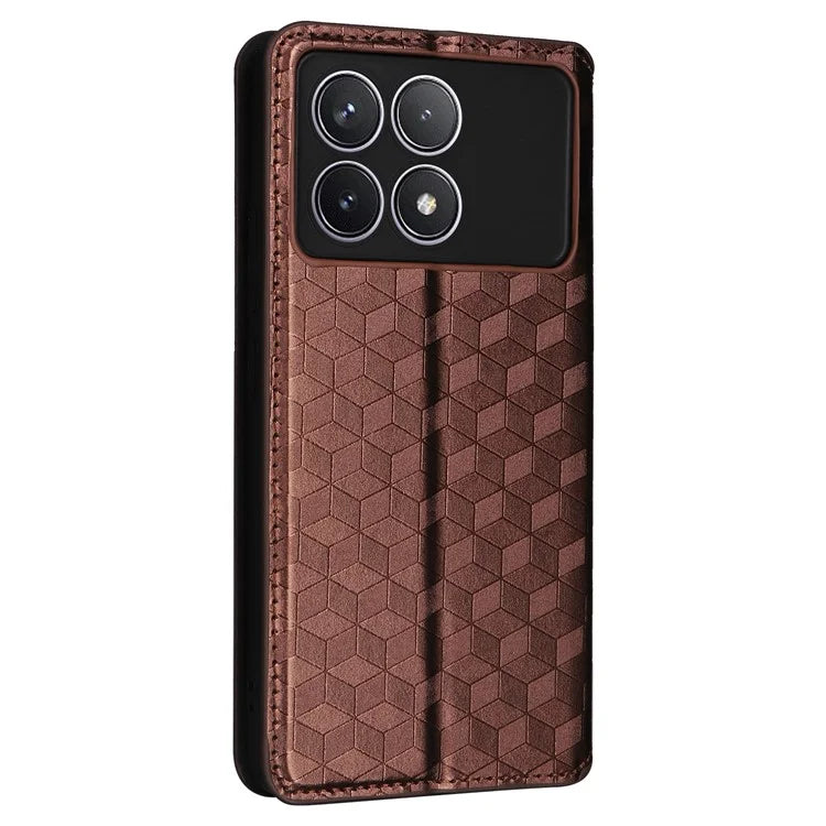 For Xiaomi Redmi K70 5G / K70 Pro 5G Leather Case Rhombus Pattern Flip Wallet Cover