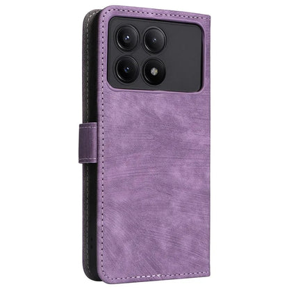 For Xiaomi Redmi K70E 5G / Poco X6 Pro 5G Wallet Case RFID Blocking Phone Cover with Hand Strap