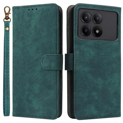 For Xiaomi Redmi K70E 5G / Poco X6 Pro 5G Wallet Case RFID Blocking Phone Cover with Hand Strap