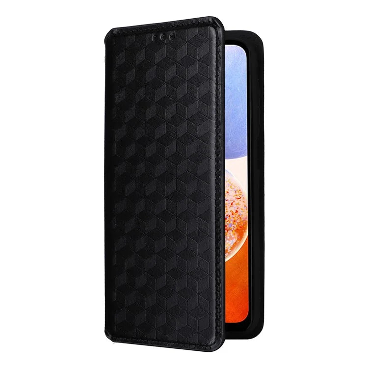 For Samsung Galaxy A15 4G / 5G Leather Case Phone Wallet Cover Rhombus Pattern