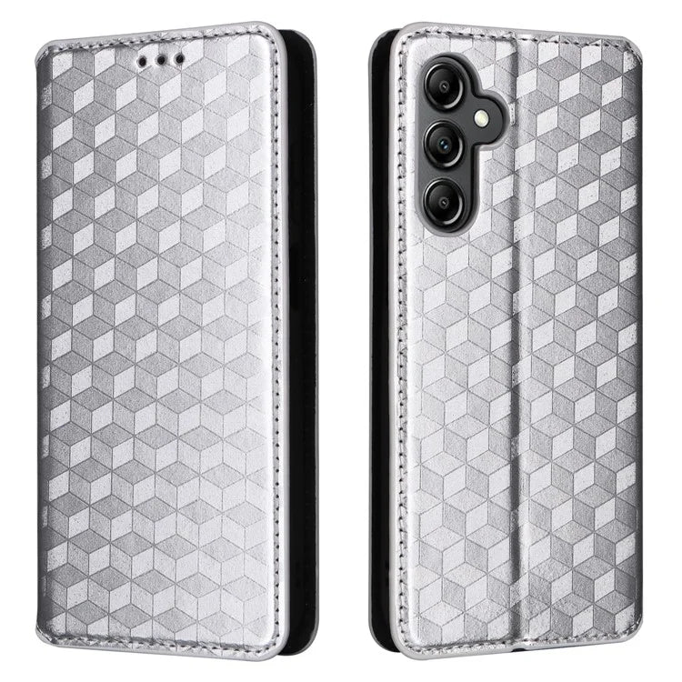 For Samsung Galaxy A15 4G / 5G Leather Case Phone Wallet Cover Rhombus Pattern