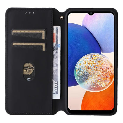 For Samsung Galaxy A15 4G / 5G Leather Case Phone Wallet Cover Rhombus Pattern