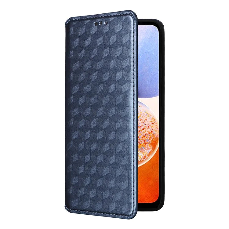 For Samsung Galaxy A15 4G / 5G Leather Case Phone Wallet Cover Rhombus Pattern