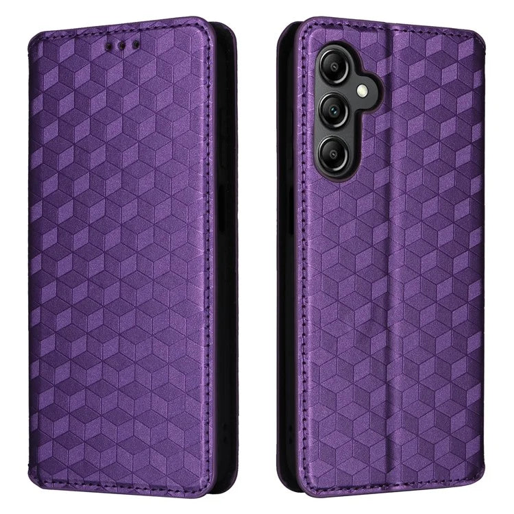 For Samsung Galaxy A15 4G / 5G Leather Case Phone Wallet Cover Rhombus Pattern