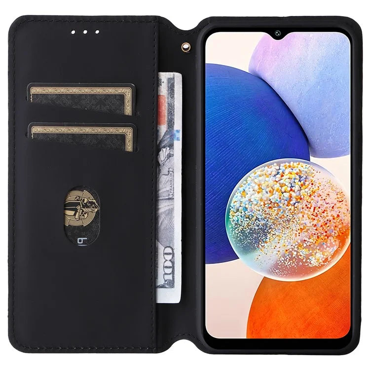 For Samsung Galaxy A15 4G / 5G Leather Case Phone Wallet Cover Rhombus Pattern